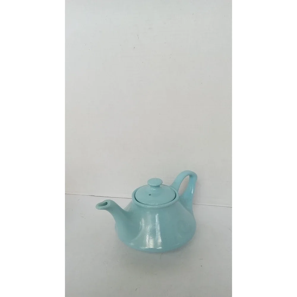 Light Blue Ceramic Teapot with Lid‎ Kitchen Tea Party Decor Tableware